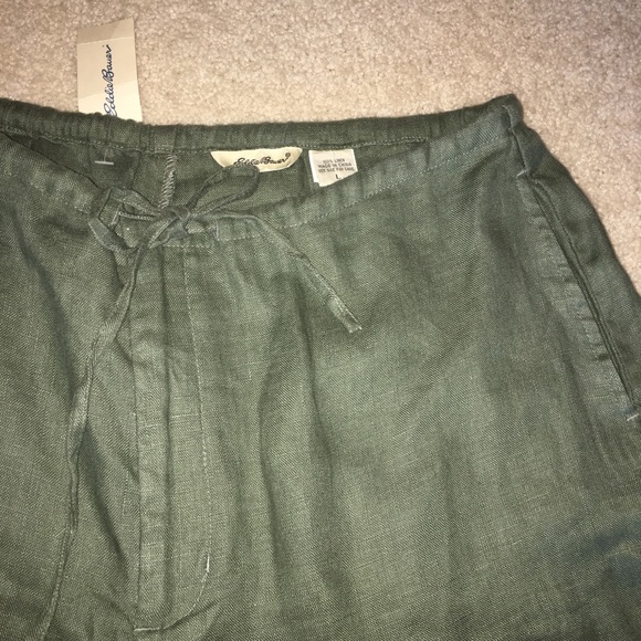 Eddie Bauer Pants & Jumpsuits | Fab Eddie Bauer Olive Linen Crop Pants L Nwt | Poshmark